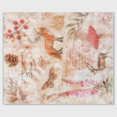 Papier Cadeau Forêt forestière Faune Renard Deer Découpage (Plat)