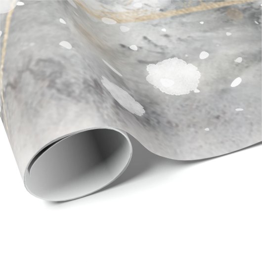 Papier Cadeau Forêt Forêt Neige (Coin rond)