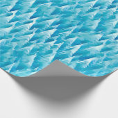 Papier Cadeau Forêt fractale bleue (Coin)