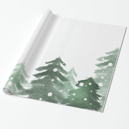 Papier Cadeau Forêt hivernale enneigée (Déroulé)