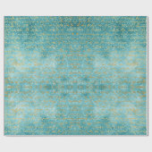 Papier Cadeau Forêt hivernale traditionnelle Motoneige Noël bleu (Plat)