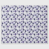Papier Cadeau Forêt neigeuse Purple Papier d'enveloppement de No (Plat)