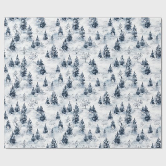 Papier Cadeau Forêt neigeuse Wonderland Papier à enveloppement c (Plat)