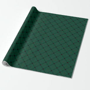 Papier Cadeau Forêt profonde Vert et noir Diagonal Plaid