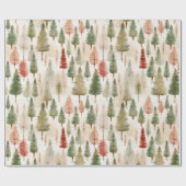 Papier Cadeau Forêt rustique d'arbres  (Plat)