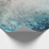 Papier Cadeau Forêt turquoise de pins d'hiver (Coin)