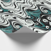 Papier Cadeau Forêt Vert Bizarre Abstrait Spiral Art Hypnotique (Coin)