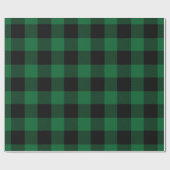 Papier Cadeau Forêt Vert noir grand bison Plaid bûcheron (Plat)