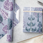 Papier Cadeau Forêt Whimsical mignonne Arbre de Noël pourpre<br><div class="desc">Forêt mignonne Papier d'enveloppement des arbres de Noël violet et blanc Entrez dans un pays merveilleux d'hiver avec notre mignonne Whimsy Forêt : Papier d'enveloppement des arbres de Noël violet et blanc, une partie de la collection de Noël Whimsical exclusive. Décoré de délicieuses illustrations de doodle dans une palette sereine...</div>