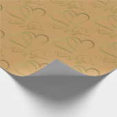 Papier Cadeau Forever Hearts Gold éditable couleurs arrière - pl (Coin)