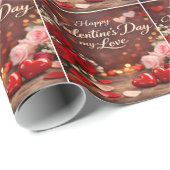 Papier Cadeau 'Forever Your Valentine' Wrapping Paper (Coin rond)
