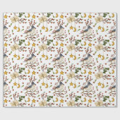 Papier Cadeau Forfait Christmas Red Berries Bird Star Moon (Plat)