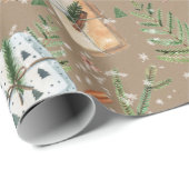 Papier Cadeau Forfaits cadeaux de Noël Rustic Kraft (Coin rond)