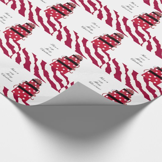 Papier Cadeau Forfaits Noël rouge et blanc (Coin)