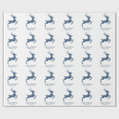 Papier Cadeau Forme De Cerf En Parties scintillant Bleu Faux Reg (Plat)