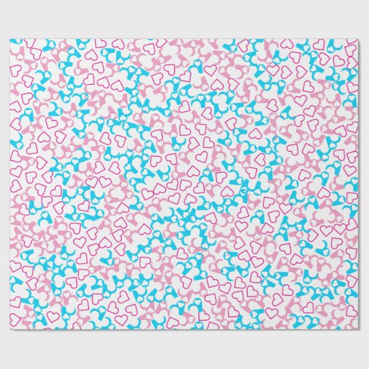 Papier Cadeau Forme de l'oreille mignonne Amour (Plat)