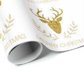 Papier Cadeau Forme de tête de cerf texturée à huile de Faux (Coin rond)