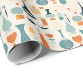 Papier Cadeau Forme de Vase moderne du milieu du siècle (Coin rond)