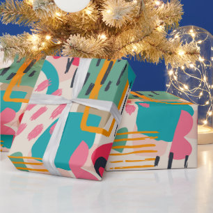 Papier Cadeau Formes abstraites colorées grunge motif