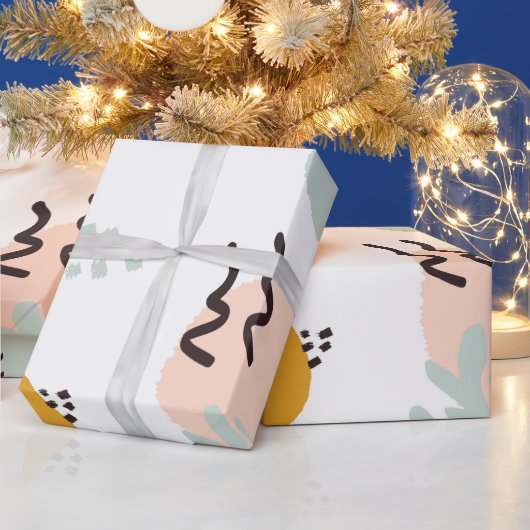 Papier Cadeau Formes Abstraites Pastel Moderne (Vacances)