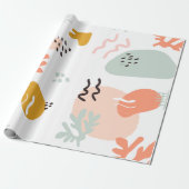 Papier Cadeau Formes Abstraites Pastel Moderne (Déroulé)