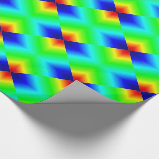 Papier Cadeau Formes au néon sur le vert (Coin)