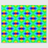 Papier Cadeau Formes au néon sur le vert (Plat)