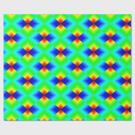 Papier Cadeau Formes au néon sur le vert (Plat)