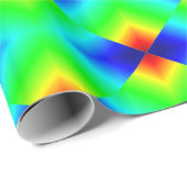 Papier Cadeau Formes au néon sur le vert (Coin rond)