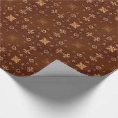 Papier Cadeau Formes de fantaisie sur le brun (Coin)