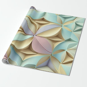 Papier Cadeau Formes de pétales pastel avec ombrage sculpté doux