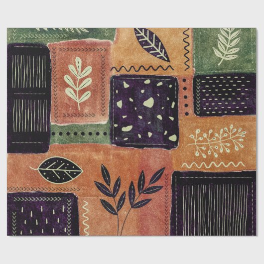 Papier Cadeau Formes et Feuilles de cercles géométriques Abstrai (Plat)