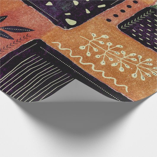 Papier Cadeau Formes et Feuilles de cercles géométriques Abstrai (Coin)