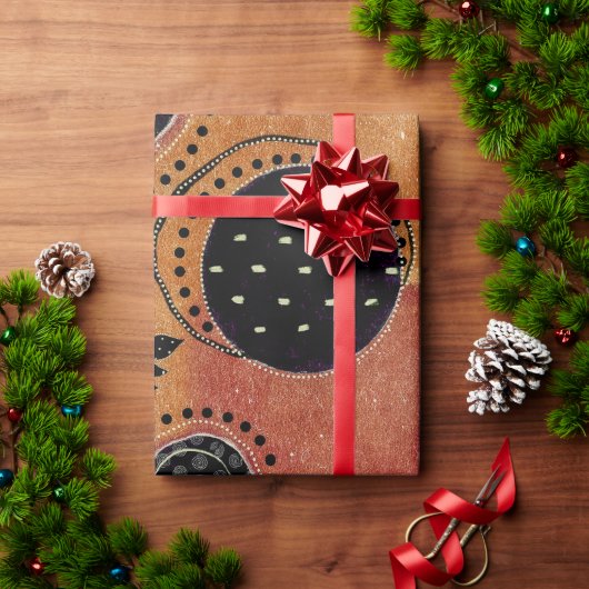 Papier Cadeau Formes et Feuilles de cercles géométriques Abstrai (Cadeau de vacances)