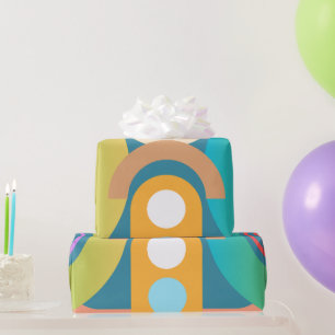 Papier Cadeau Formes géométriques Abstraites minimalistes pâles