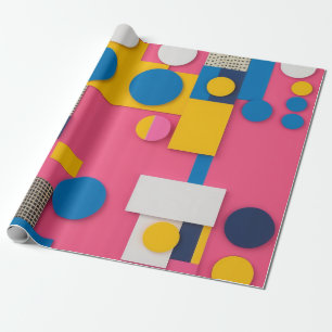 Papier Cadeau Formes géométriques audacieuses et ludiques en cou