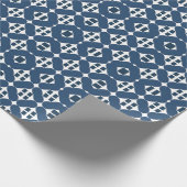 Papier Cadeau Formes géométriques bleues abstraites (Coin)