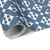 Papier Cadeau Formes géométriques bleues abstraites (Coin rond)