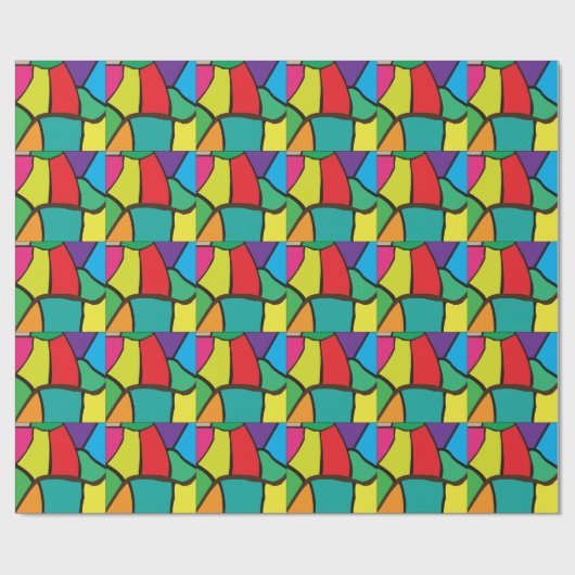 Papier Cadeau Formes géométriques colorées (Plat)