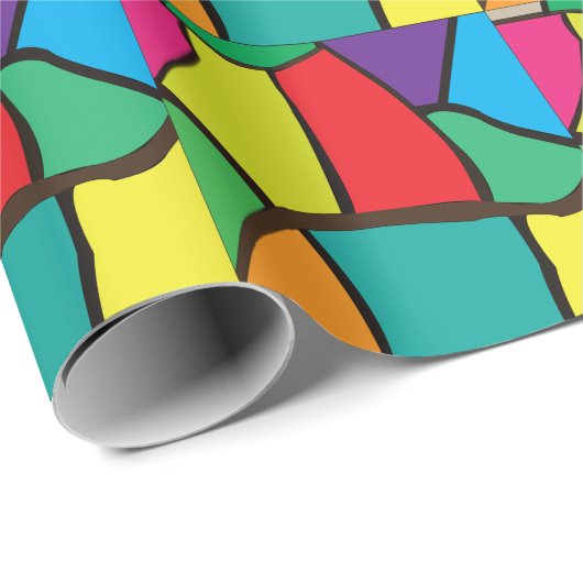 Papier Cadeau Formes géométriques colorées (Coin rond)