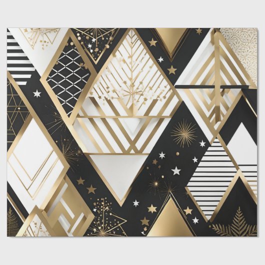 Papier Cadeau formes géométriques de noël enveloppant papier (Plat)