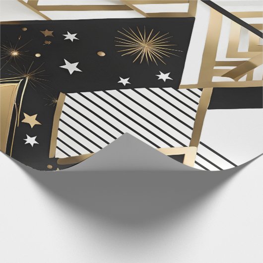 Papier Cadeau formes géométriques de noël enveloppant papier (Coin)