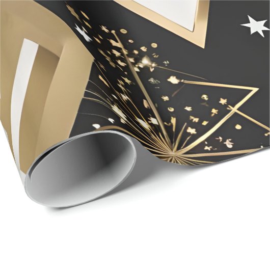 Papier Cadeau formes géométriques de noël enveloppant papier (Coin rond)