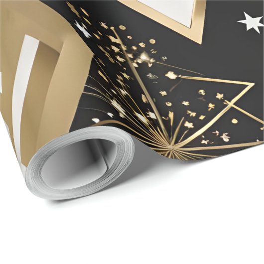Papier Cadeau formes géométriques de noël enveloppant papier (Coin rond)