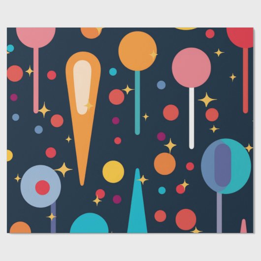 Papier Cadeau Formes géométriques et étoiles sur Arrière - plan (Plat)