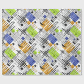 Papier Cadeau formes géométriques modernes Abstraites rayées (Plat)