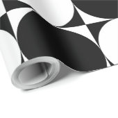Papier Cadeau formes géométriques noir et blanc (Coin rond)