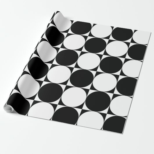 Papier Cadeau formes géométriques noir et blanc (Déroulé)