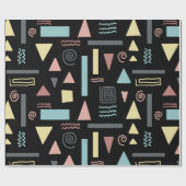 Papier Cadeau Formes géométriques noir motif (Plat)