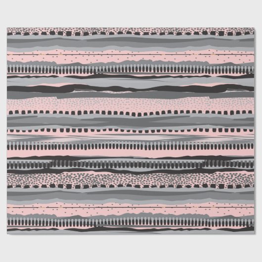 Papier Cadeau formes géométriques tritriales gris et jaune motif (Plat)